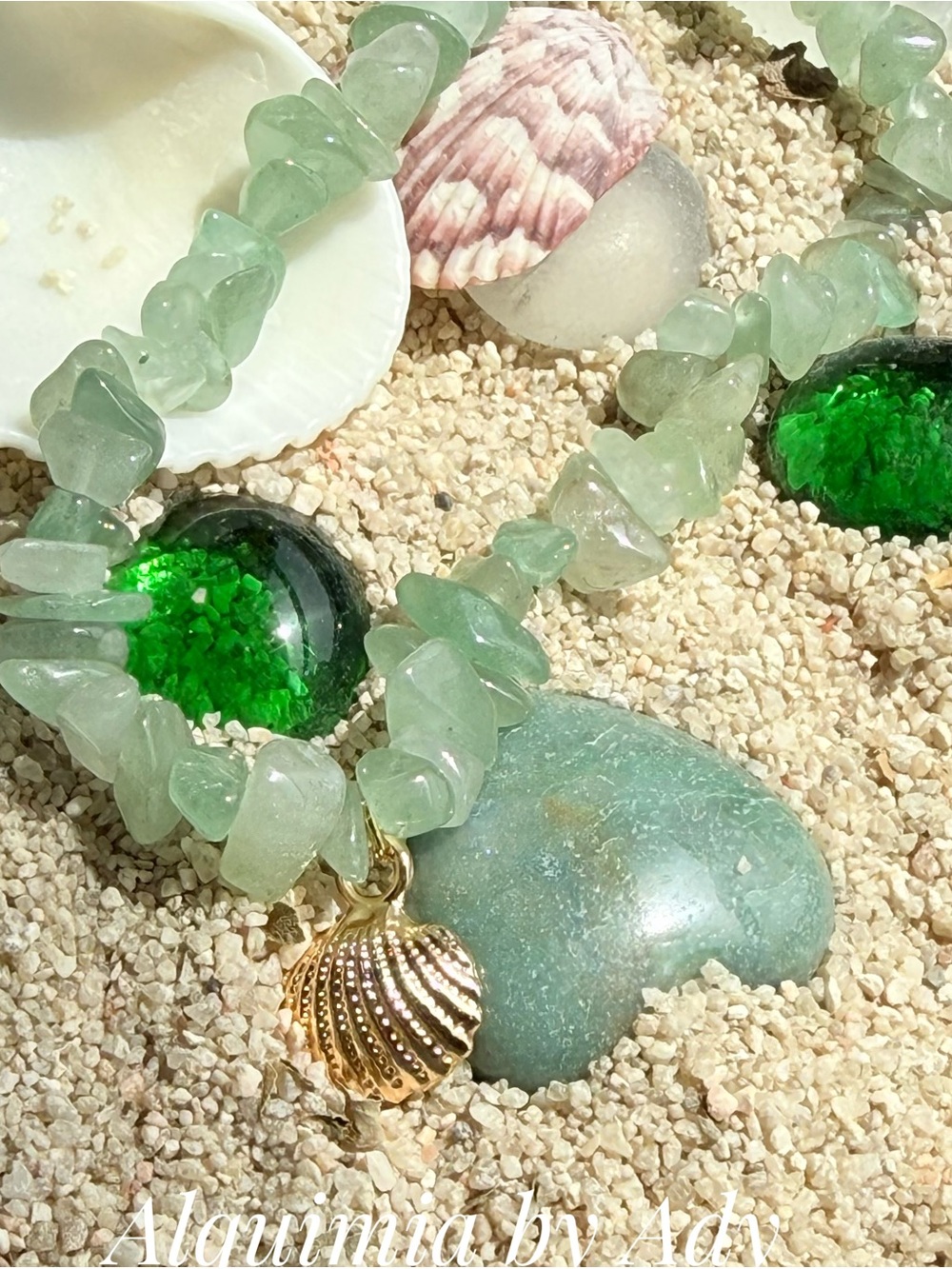 Pink and Turquoise Beaded Gemstone Necklace with SEASIDE Lobster Charms - Picture 8 of 13